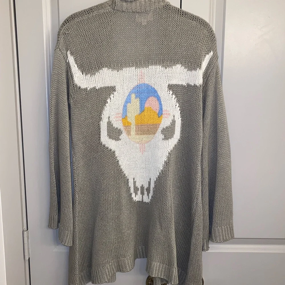 RARE Show Me Your Mumu Easy Ojai Bull Cardigan Sweater Size XS - Picture 4 of 9